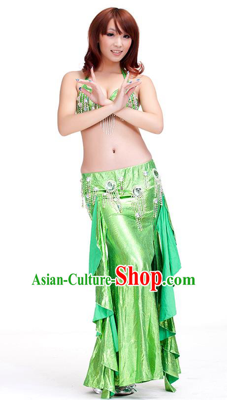 Top Indian Belly Dance Green Dress India Traditional Raks Sharki Oriental Dance Performance Costume for Women