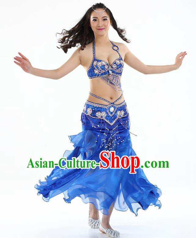 Top Indian Belly Dance India Traditional Raks Sharki Royalblue Dress Oriental Dance Costume for Women