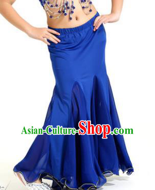 Asian Indian Belly Dance Royalblue Fishtail Skirt Stage Performance Oriental Dance Clothing for Kids