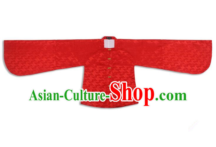 Chinese Ancient Ming Dynasty Palace Lady Costume Red Blouse Hanfu Clothing for Women