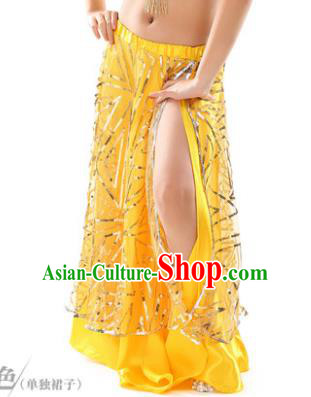Asian Indian Children Belly Dance Yellow Bust Skirt Raks Sharki Oriental Dance Clothing for Kids