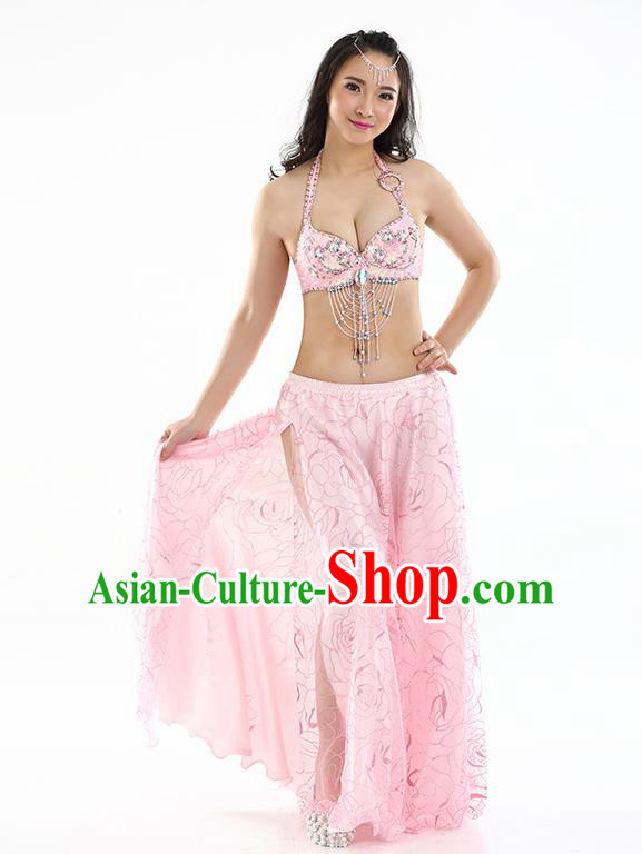 Top Grade Bollywood Belly Dance Pink Dress Indian Raks Sharki Oriental Dance Clothing for Women