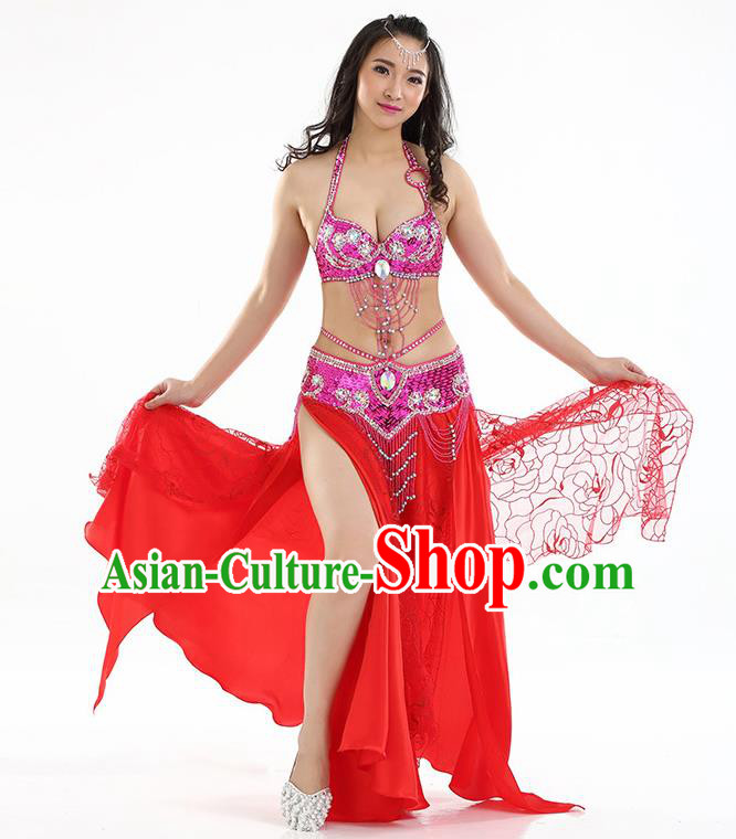 Top Grade Bollywood Belly Dance Red Dress Indian Raks Sharki Oriental Dance Clothing for Women