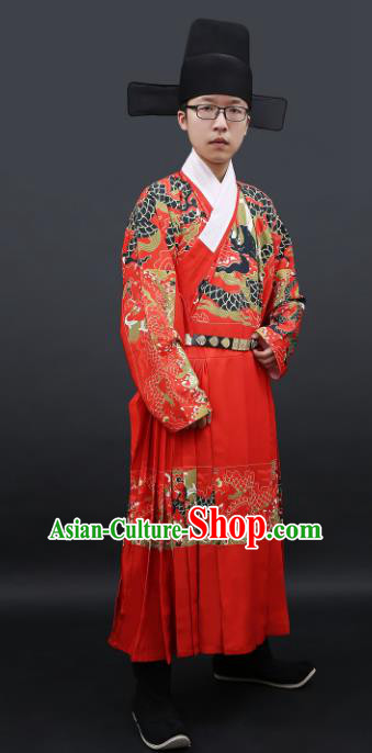 Chinese Ancient Ming Dynasty Imperial Bodyguard Costume Swordsman Hanfu Clothing for Men