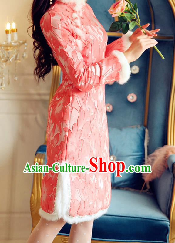Traditional Ancient Chinese Young Women Cheongsam Dress Republic of China Tangsuit Stand Collar Blouse Dress Tang Suit Clothing