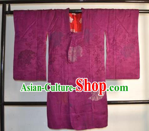 Japanese Traditional Hakama Kimono Japan Purple Haori Shirts Apparel Yukata Costume for Men