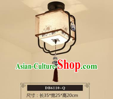 Traditional Chinese Handmade Lantern Classical Printing Chrysanthemum Ceiling Lamp Ancient Lanern