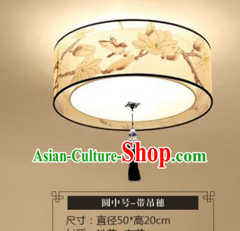 Traditional Chinese Handmade Lantern Classical Magnolia Round Ceiling Lamp Ancient Lanern