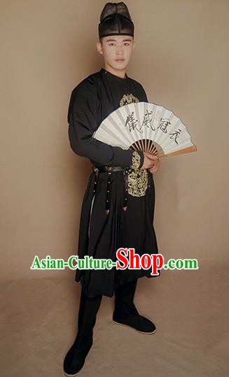 Ancient Chinese Tang Dynasty Imperial Bodyguard Swordsman Embroidered Costume for Men