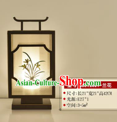 Traditional Asian Chinese Lantern China Ancient Electric Orchid Desk Lamp Palace Lantern