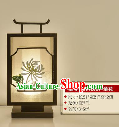 Traditional Asian Chinese Lantern China Ancient Electric Chrysanthemum Desk Lamp Palace Lantern