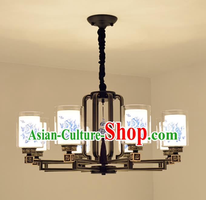 Traditional China Handmade Printing Peony Lantern Ancient Lanterns Palace Ceiling Lamp