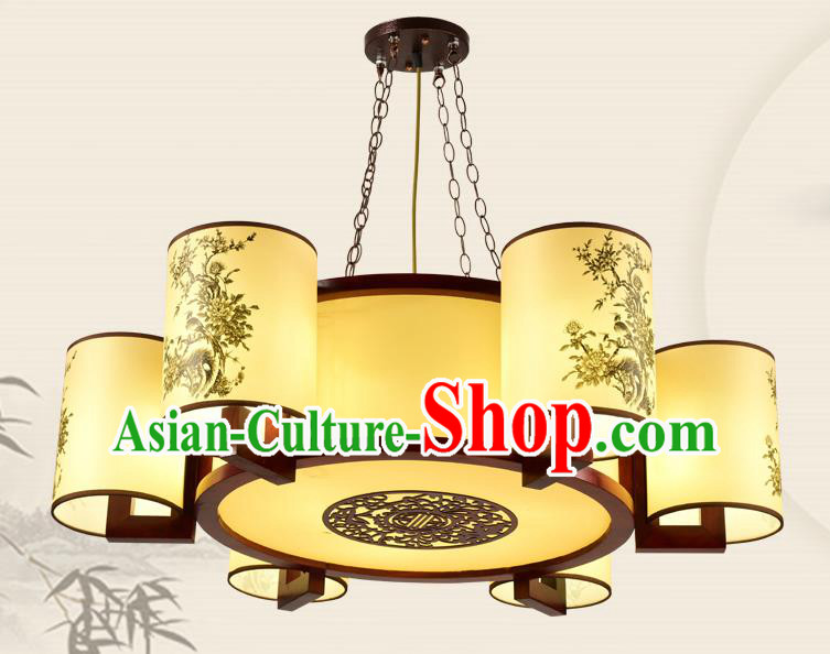 China Traditional Handmade Ancient Eight-pieces Lantern Palace Parchment Hanging Lanterns Ceiling Lamp
