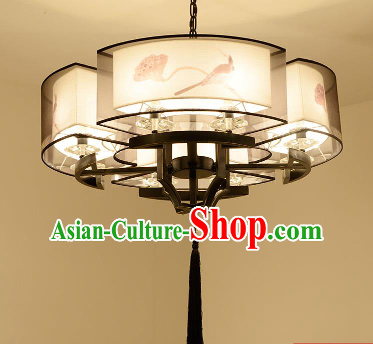 China Traditional Handmade Lantern Ancient Black Lanterns Palace Ceiling Lamp