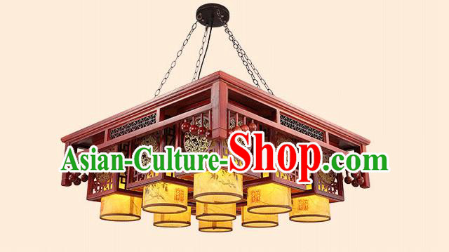 Traditional China Handmade Lantern Ancient Wood Lanterns Palace Ceiling Lamp