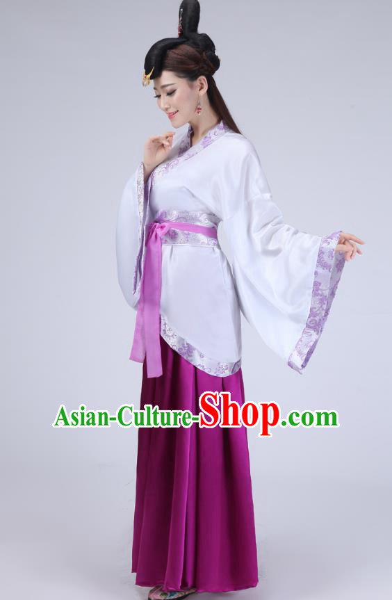 Chinese Ancient Han Dynasty Palace Lady Historical Costume Princess Embroidered Hanfu Dress for Women