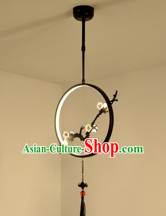 Traditional China Handmade Lantern Ancient Black Hanging Lanterns Palace Ceiling Lamp