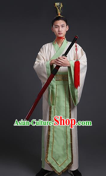 China Ancient Han Dynasty Swordsman Costume Theatre Performances Knight Clothing for Men