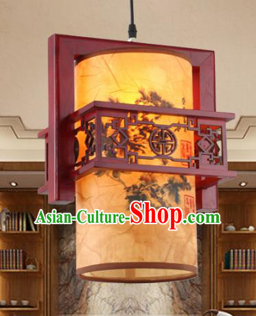 Chinese Handmade Hanging Lantern Traditional Palace Printing Parchment Ceiling Lamp Ancient Lanterns