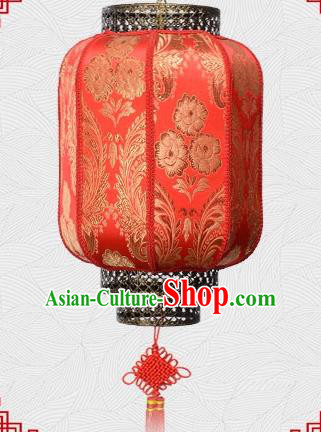 Chinese Handmade Palace Lantern Traditional Phoenix Flower Hanging Lantern Red Ceiling Lamp Ancient Lanterns