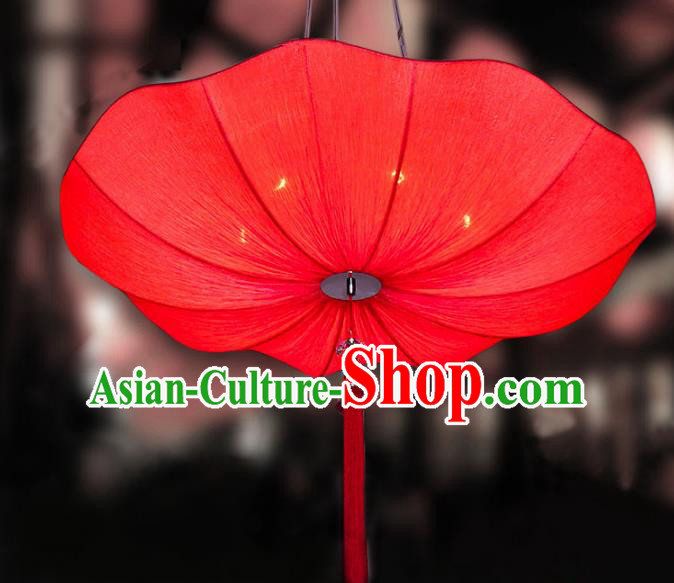 Chinese Classical Handmade Palace Lanterns Traditional Red Lotus Hanging Lantern Ancient Ceiling Lamp