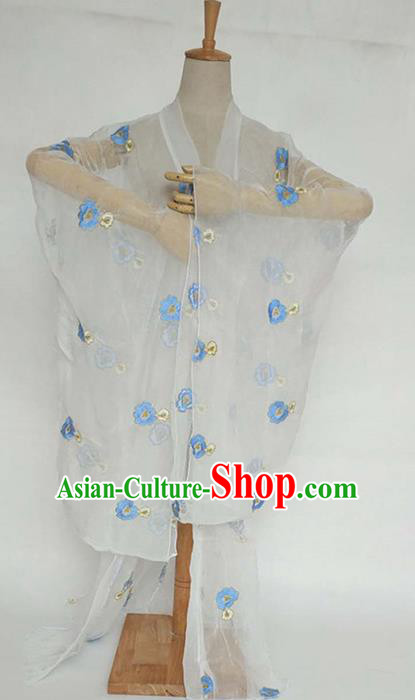 China Tang Dynasty Palace Lady Costume Ancient Princess Embroidered Jasmine Flower Cardigan for Women