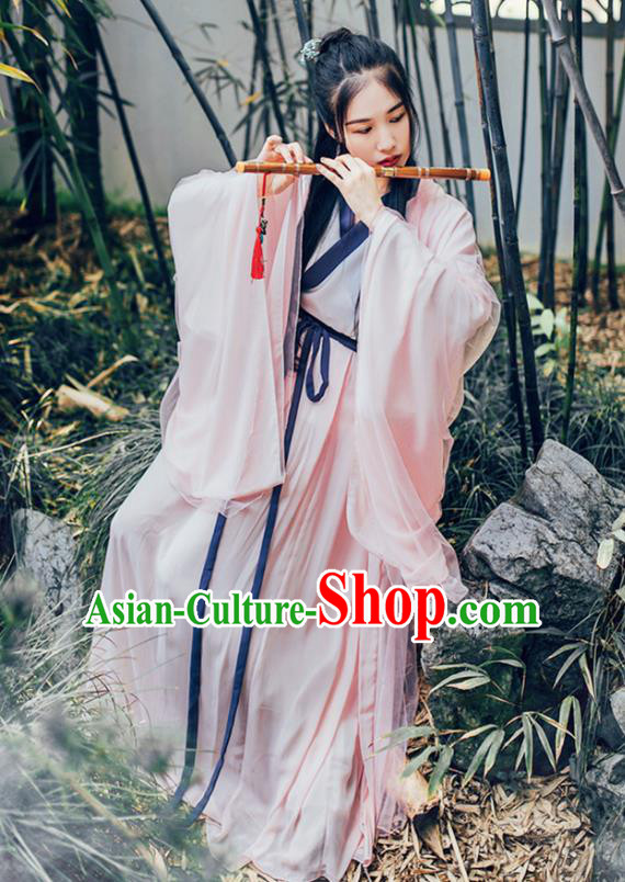 Ancient China Jin Dynasty Palace Princess Embroidered Costume for Women