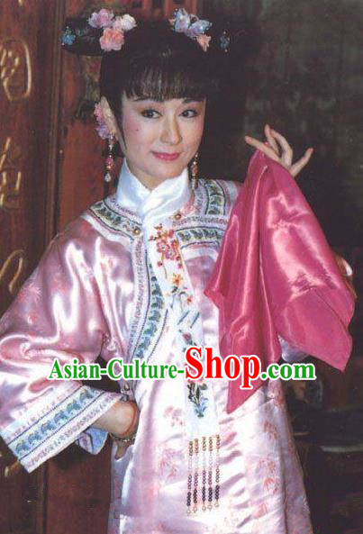 Chinese Ancient Qing Dynasty Young Empress Dowager Cixi Embroidered Manchu Dress Historical Costume for Women