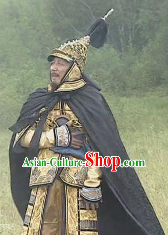 Chinese Qing Dynasty Emperor Kangxi Historical Costume China Ancient Manchu King Armour Clothing