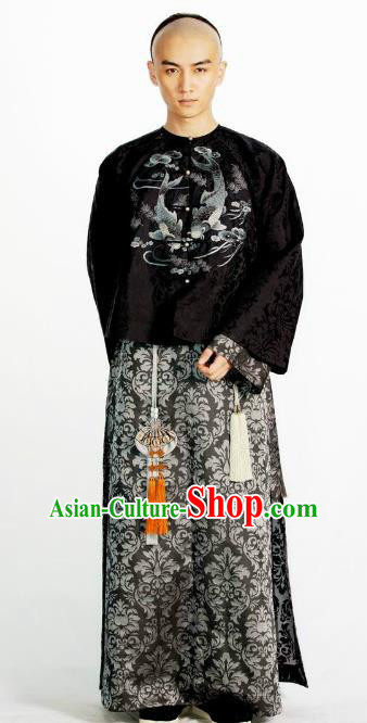 Chinese Qing Dynasty Nine Prince of Kangxi Historical Costume Ancient Manchu Prince Clothing for Men