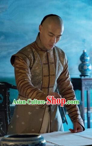Chinese Qing Dynasty Crown Prince Yinreng Replica Costumes Ancient Manchu Historical Costume for Men