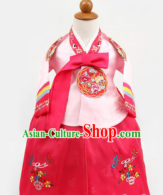 Korean Traditional Pink Hanbok Clothing Korean Children Fashion Apparel Hanbok Costumes for Kids