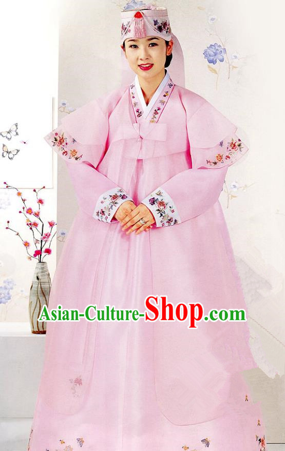 Korean Traditional Garment Palace Hanbok Wedding Pink Dress Fashion Apparel Bride Costumes for Women