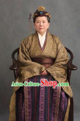 Chinese Ancient A Dream in Red Mansions Character Old Gentleman Jia Costume for Women