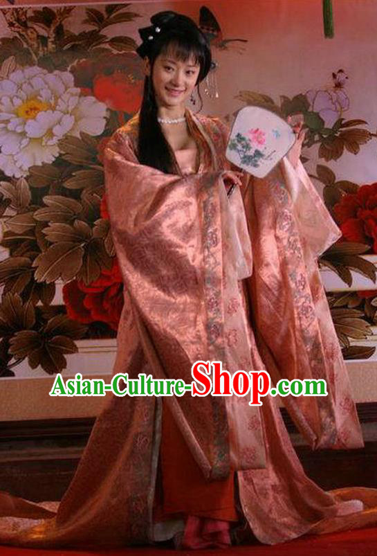 Chinese Ancient Ming Dynasty Imperial Consort of Emperor Zhengde Embroidered Replica Costume for Women
