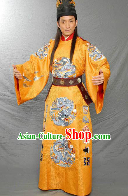 Traditional Chinese Ancient Ming Dynasty Jianwen Emperor Zhu Yunwen Imperial Robe Replica Costume for Men