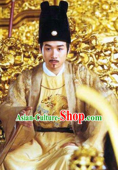Chinese Ancient Ming Dynasty Founding Emperor Zhu Yuanzhang Embroidered Imperial Robe Replica Costume for Men