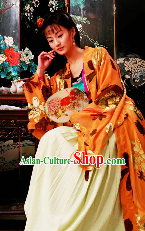 Chinese Classical Novel Dream of the Red Chamber Character Third Sister You Replica Costume for Women
