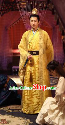 Traditional Chinese Ming Dynasty Ancient Emperor Ying Zhu Qizhen Costume Dragon Robe for Men