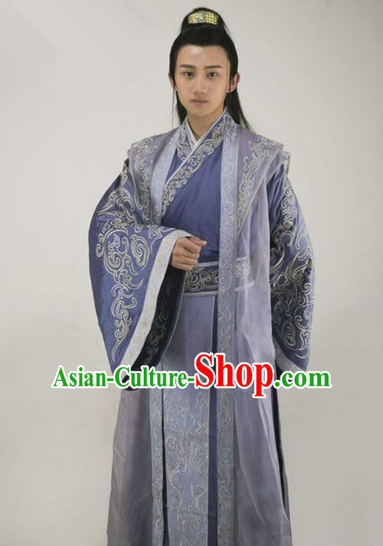 Chinese Traditional Tang Dynasty Prince Costume Ancient Childe Replica Costume for Men