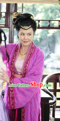 Chinese Ancient Ming Dynasty Courtesan Xu Fu Embroidered Historical Costume for Women