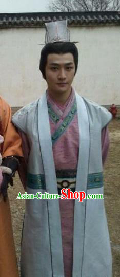 Chinese Ancient Song Dynasty Heartbreaker Scholar Chen Shimei Replica Costume for Men