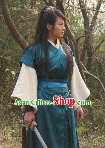 Chinese Ancient Ming Dynasty Swordsman Knight-errant Replica Costume for Men