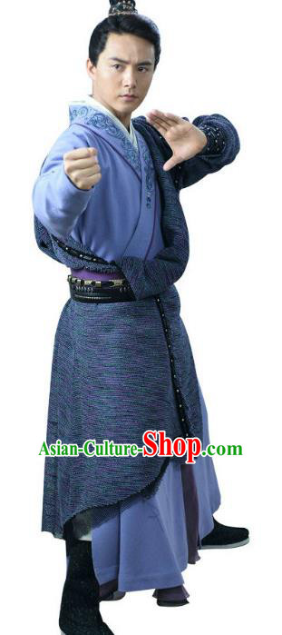 Ancient Chinese Song Dynasty Kawaler Swordsman Embroidered Replica Costume for Men
