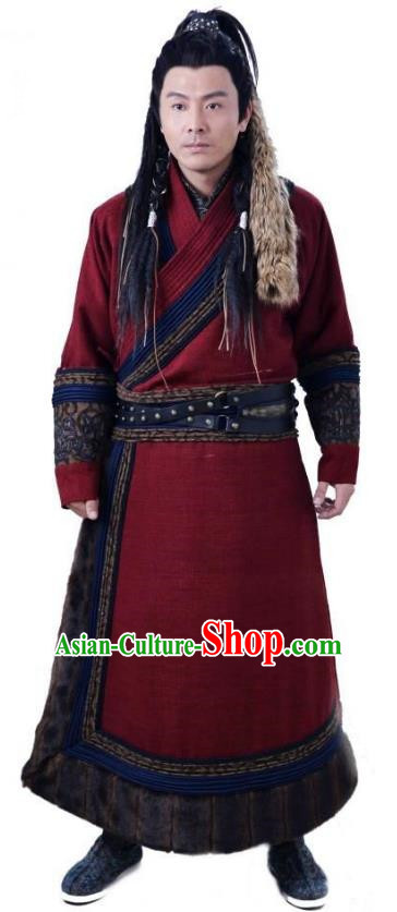Ancient Chinese Song Dynasty Jin Minority Prince Swordsman Wanyan Zeli Replica Costume for Men