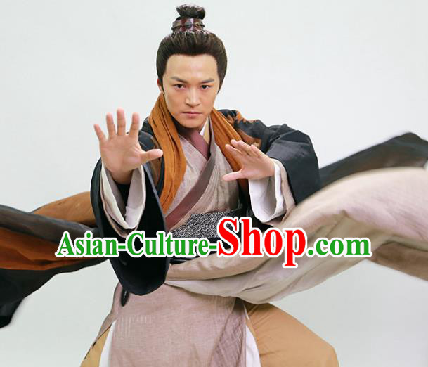 Chinese Song Dynasty Swordsman Guo Jing Clothing Ancient Knight-errant Hanfu Replica Costume for Men
