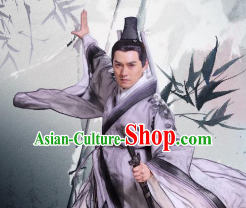 Chinese Song Dynasty Swordsman Wang Chongyang Clothing Ancient Quanzhen Taoism Originator Replica Costume for Men