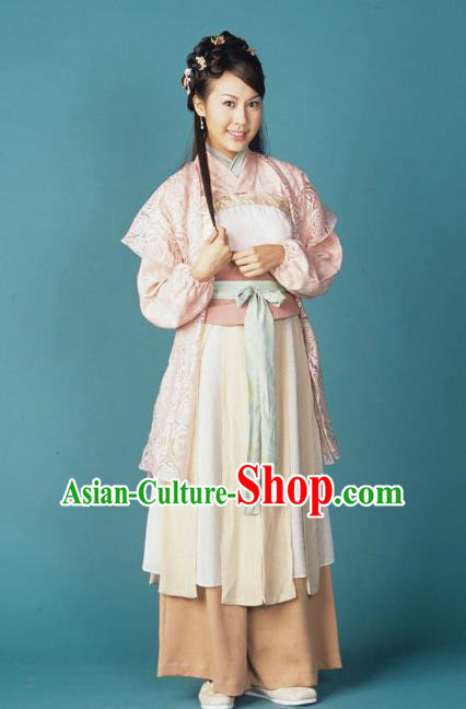 Chinese Song Dynasty Swordswoman Embroidered Dress Ancient Female Knight Replica Costume for Women