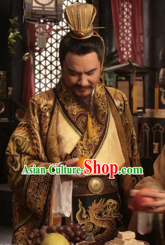 Chinese Song Dynasty Emperor Renzong Clothing Ancient Imperator Zhao Zhen Replica Costume for Men