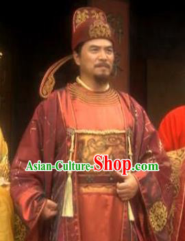 Ancient Chinese Song Dynasty Dunhuang Khrom Cao Shunde Replica Costume for Men